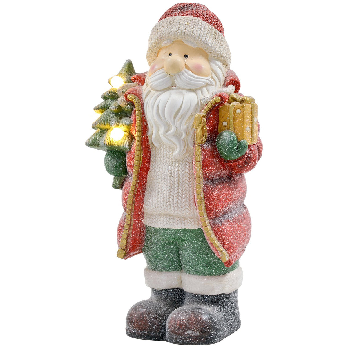 Kerstman kerstbeeldje met LED-verlichting, 50 cm