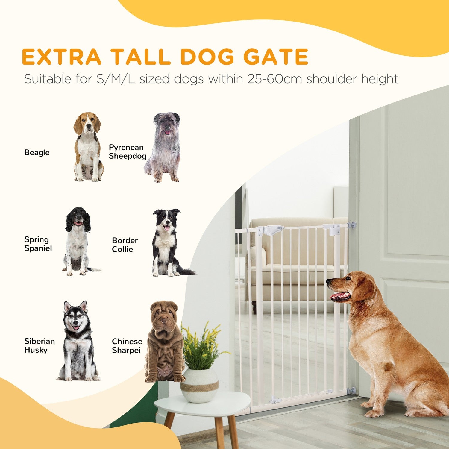 Verstelbare Pet Safety Gate, Boorvrij, Dubbele Vergrendeling, 97,5-104,1 cm