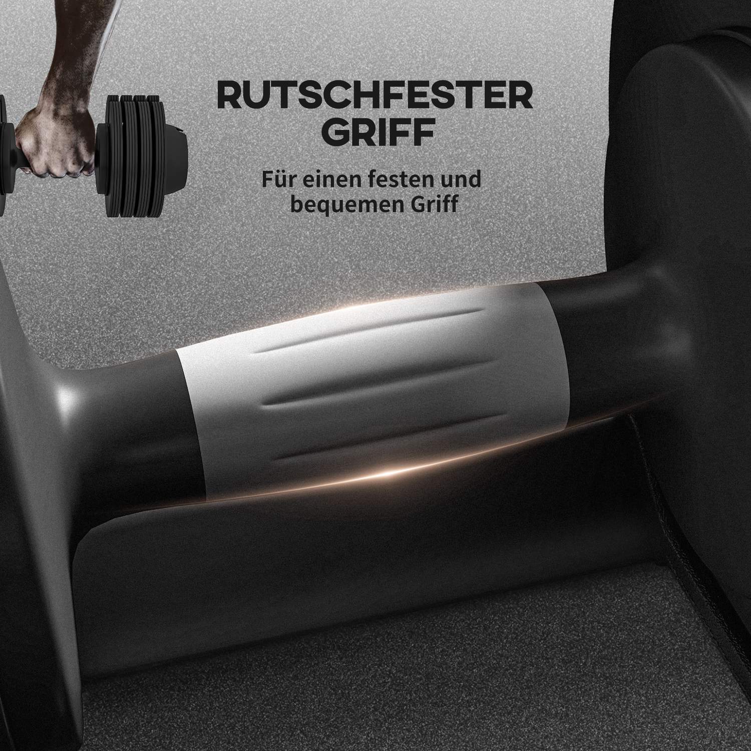 Verstelbare dumbbells met antislip handvatten, bereik 3,5-10 kg
