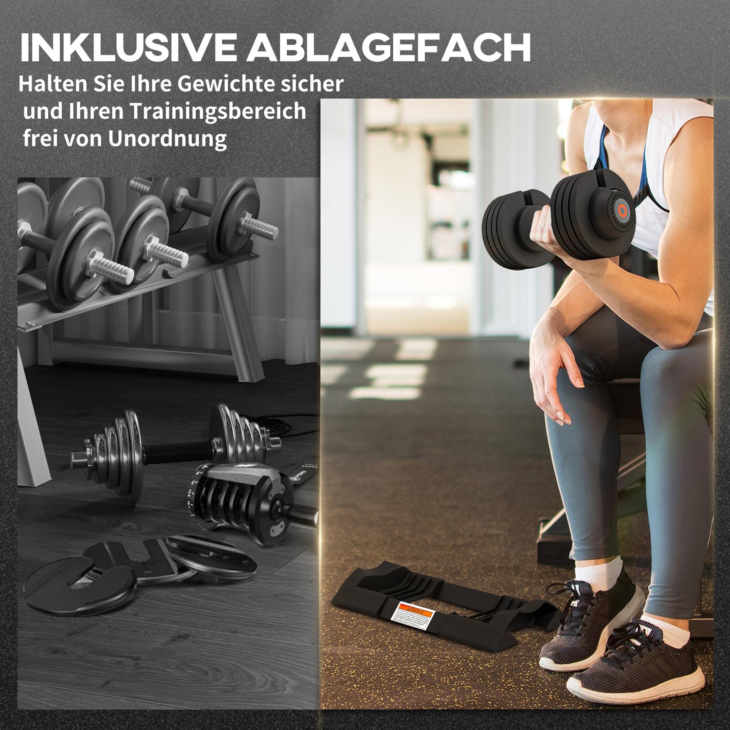 Verstelbare dumbbells met antislip handvatten, bereik 3,5-10 kg