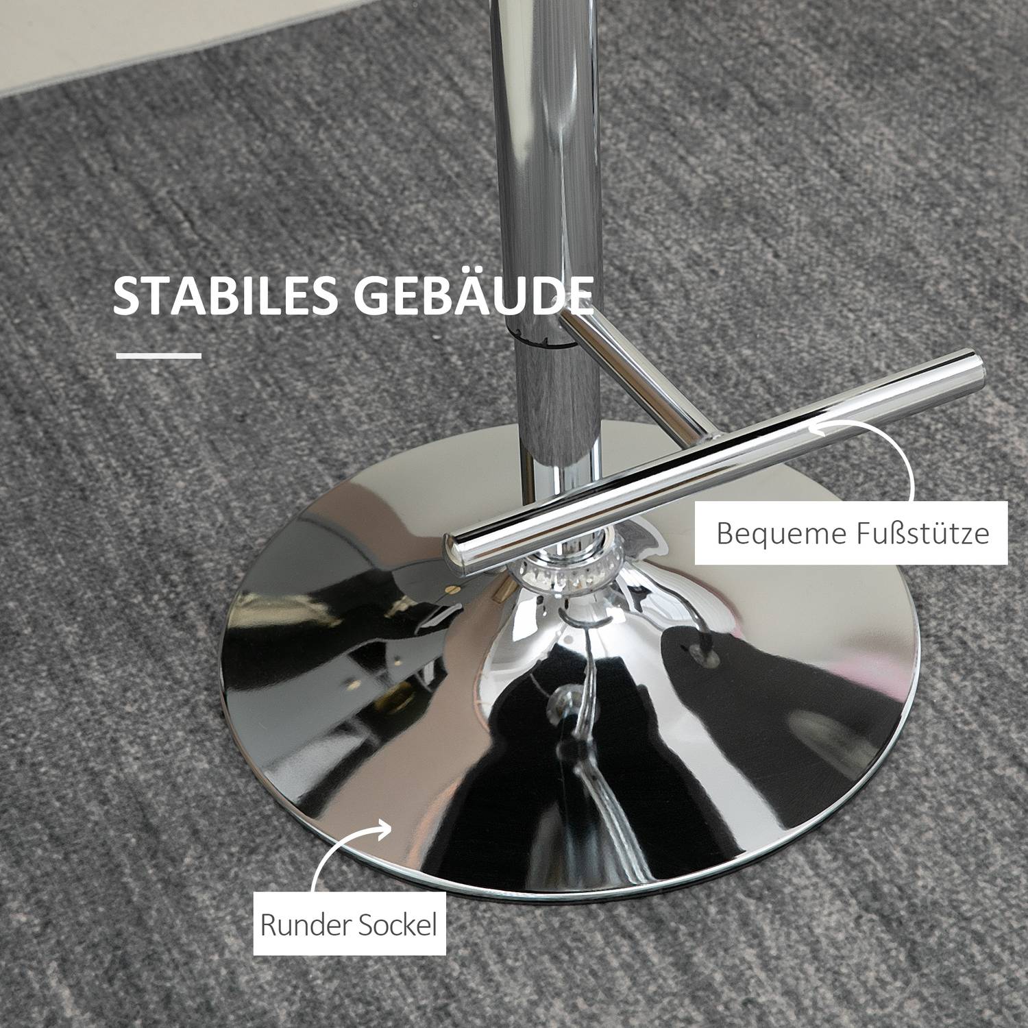 Verstelbare draaibare barkrukken, set van 2 met voetensteun