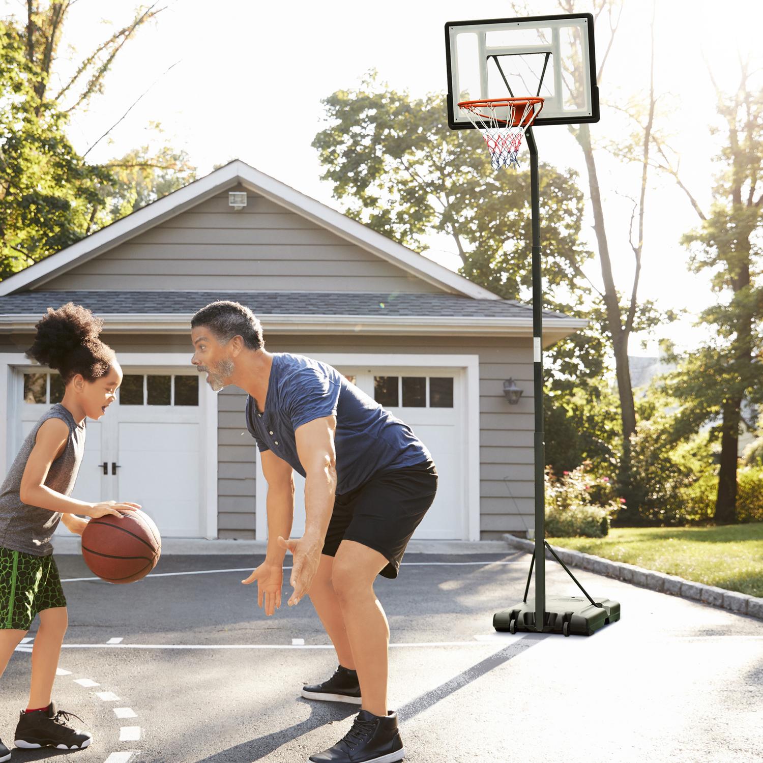 Justerbar basketbåge med stålstativ, 90–352 cm