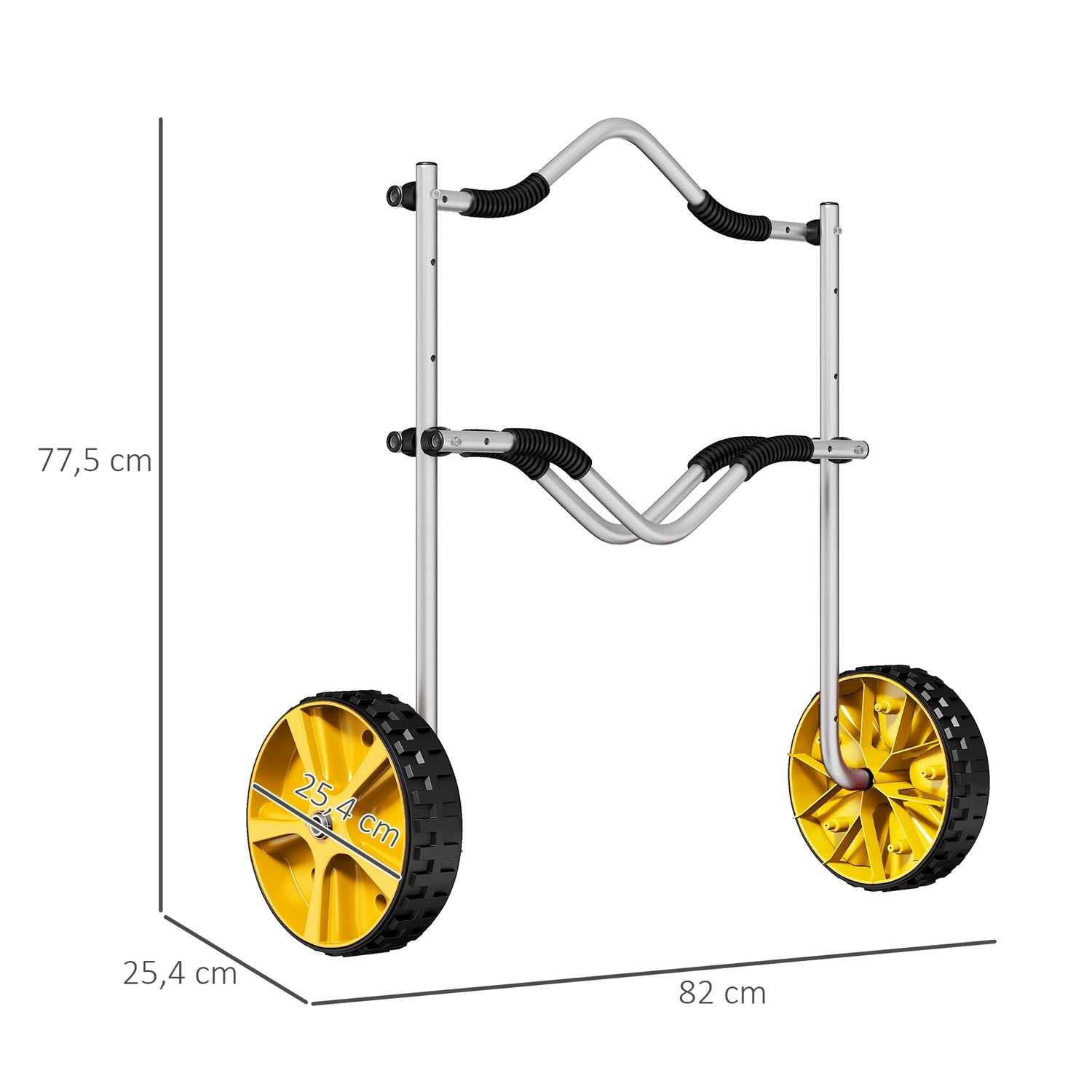 Verstelbare kajakwagen met spanband, aluminium