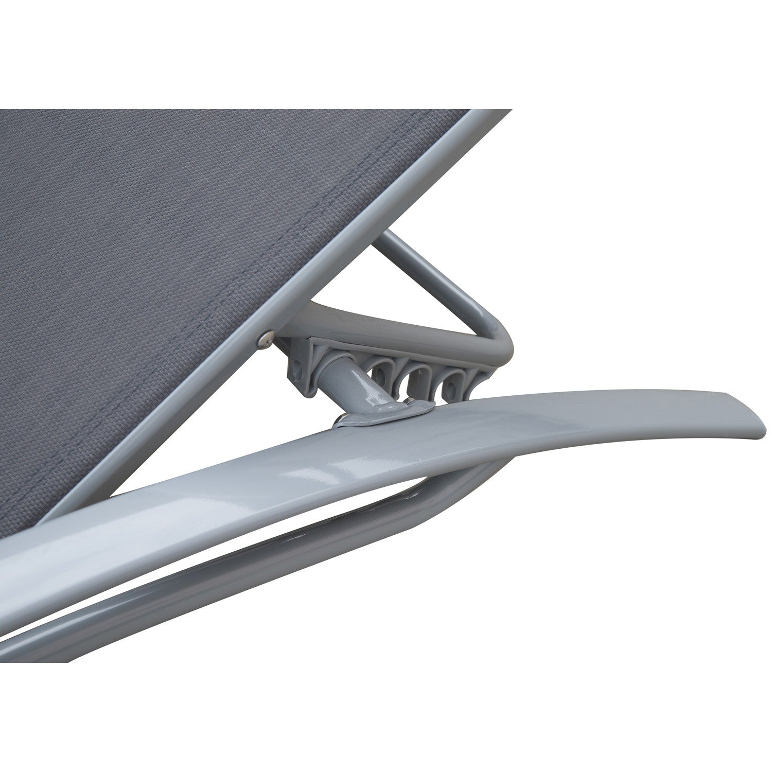 Verstelbare aluminium ligstoel – Grijs, 170 x 64 x 82 cm