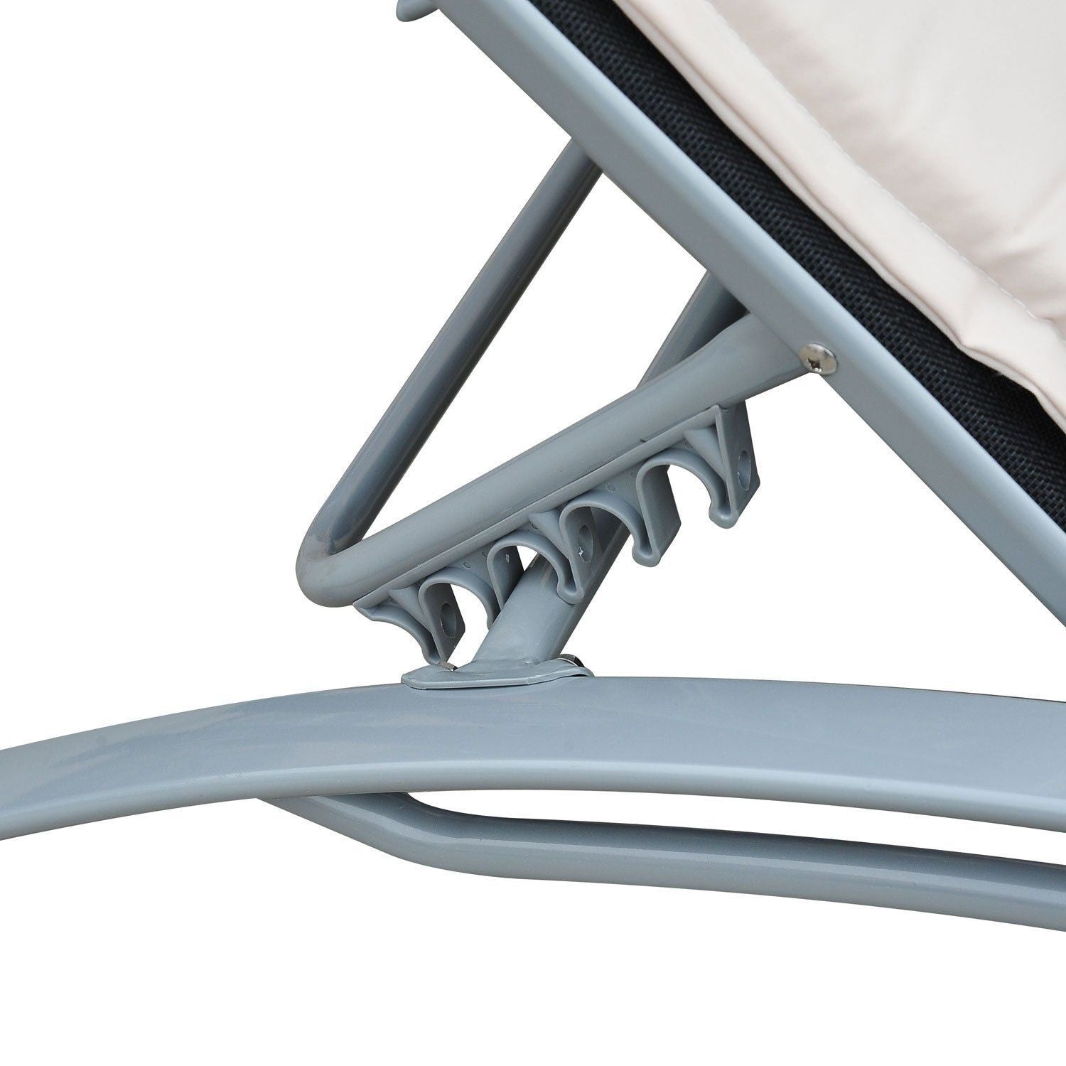 Verstelbare aluminium ligstoel – Crèmewit, 170x64x82 Cm