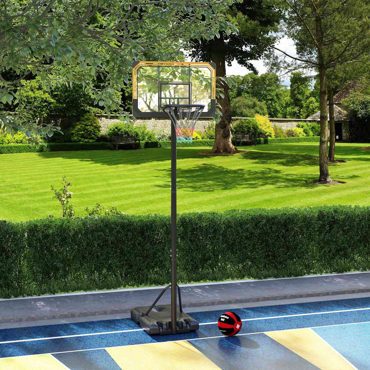 Verstelbare outdoor basketbalring met wielen – 182-213 cm