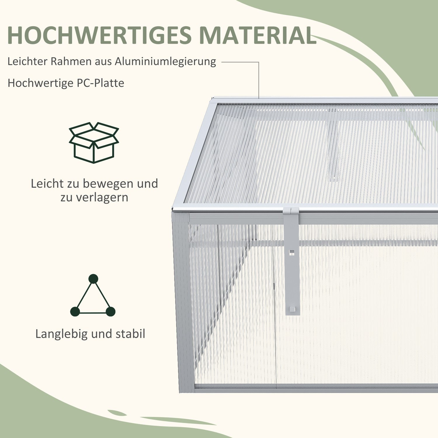 Kweekbak van aluminium – verstelbaar dak en UV-bescherming
