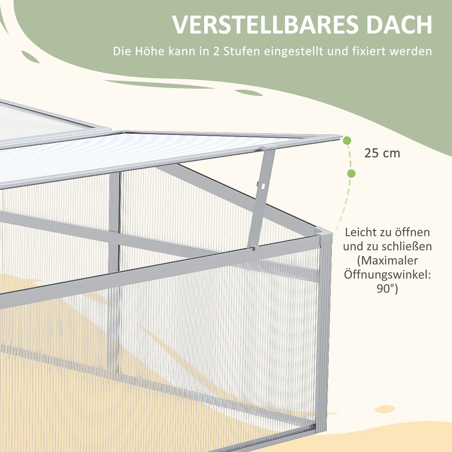 Kweekbak van aluminium – verstelbaar dak en UV-bescherming