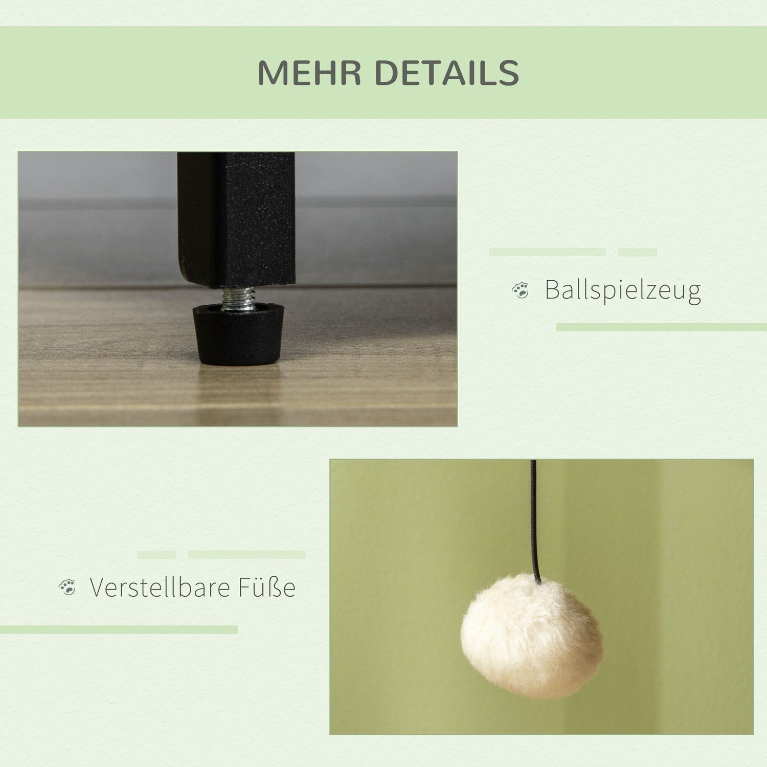 Kattenkast, kattenbak, eiken, magnetische deur, speelbal, 86x48x52 cm