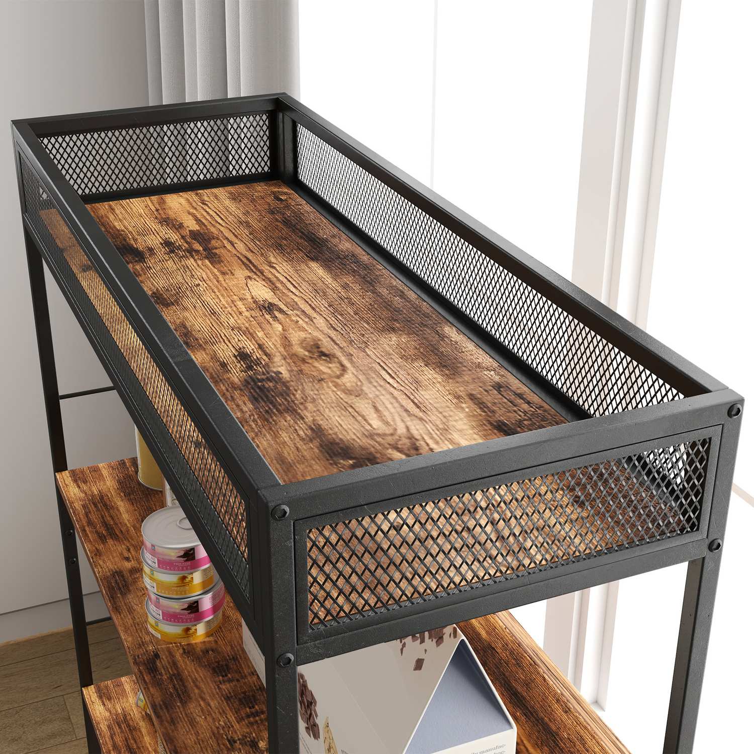 Katzenschrank mit Regal und Kratzsäule