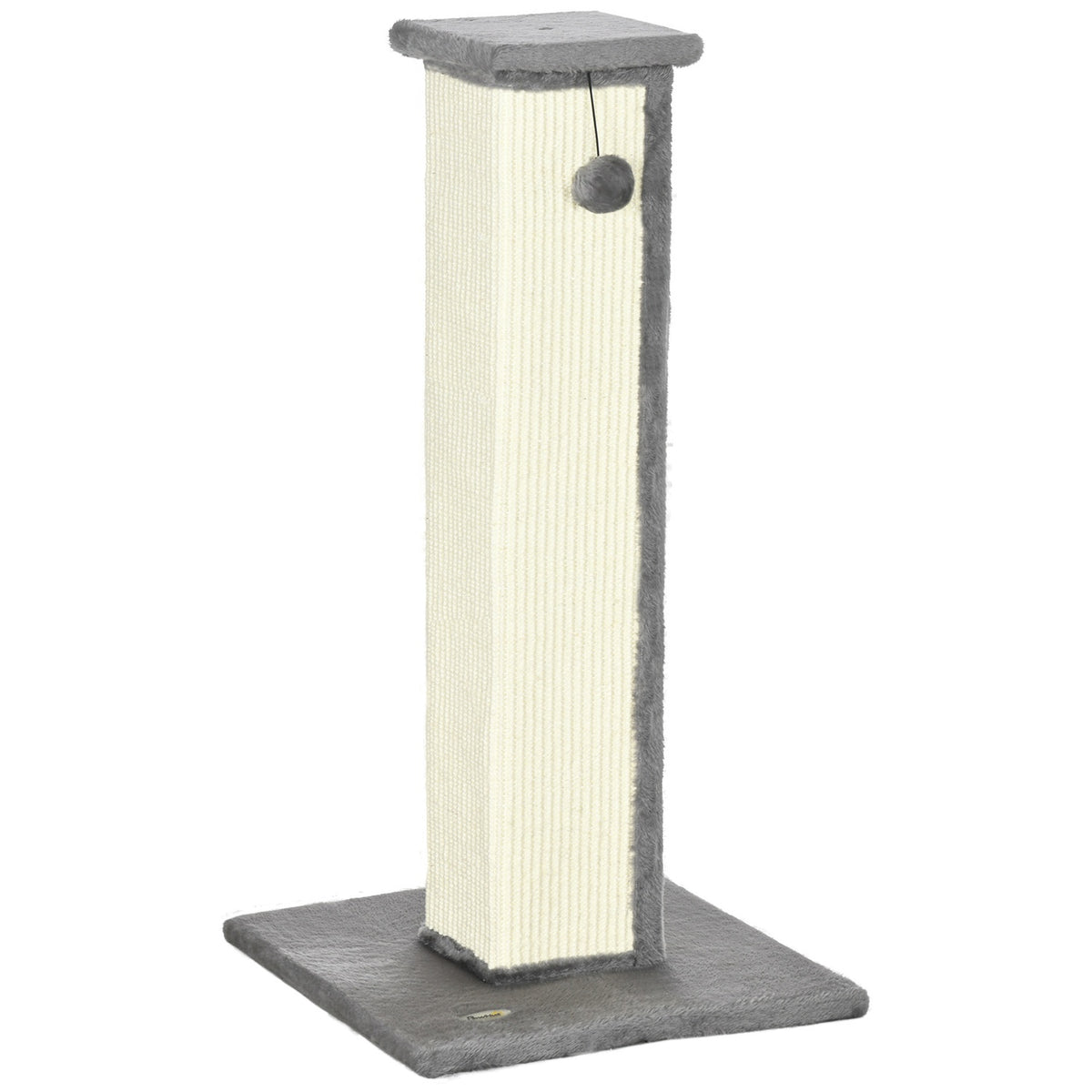 Krabpaal, 81 cm sisal, grijs en crème met speelbal
