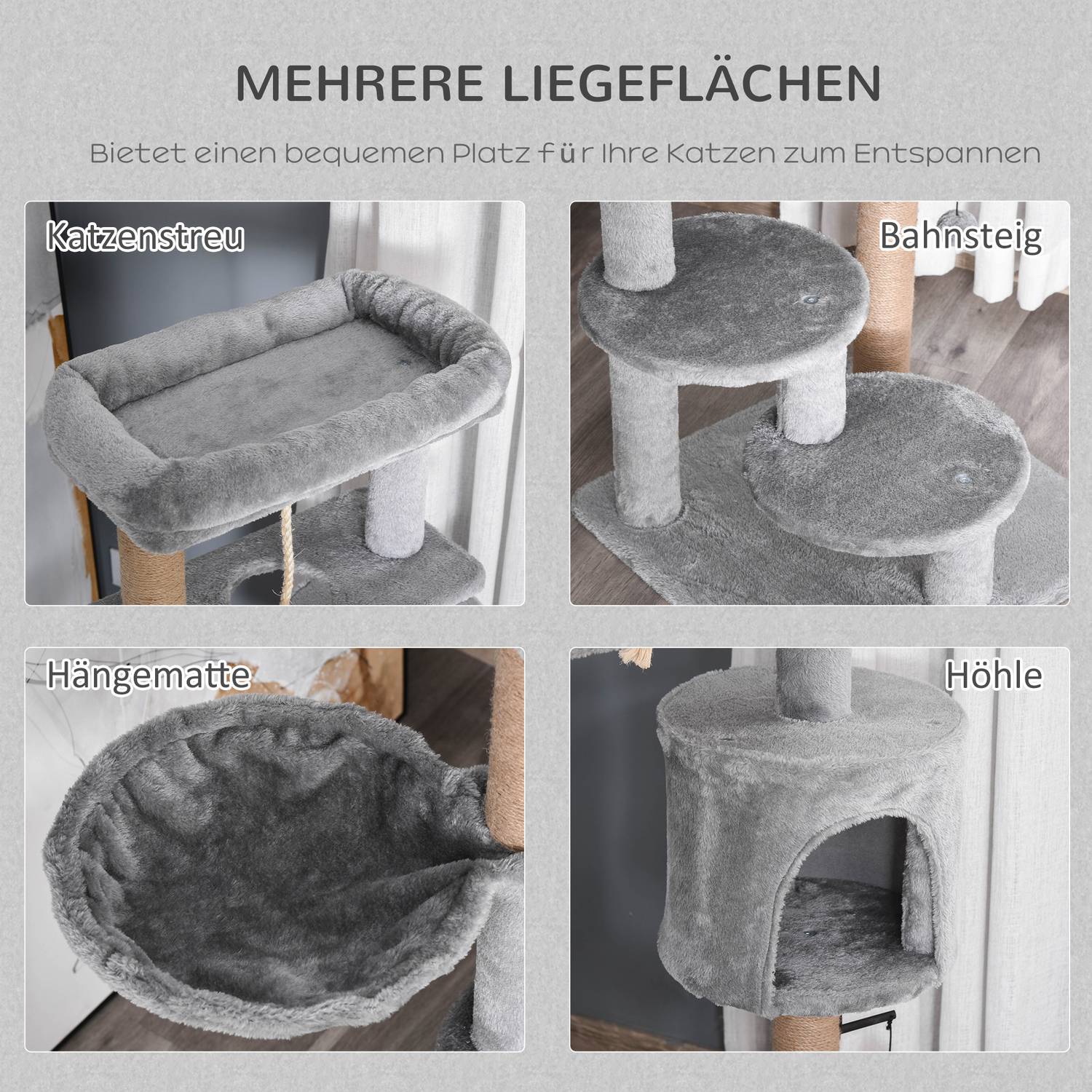 Krabpaal met grot en mand, geschikt tot 5 kg