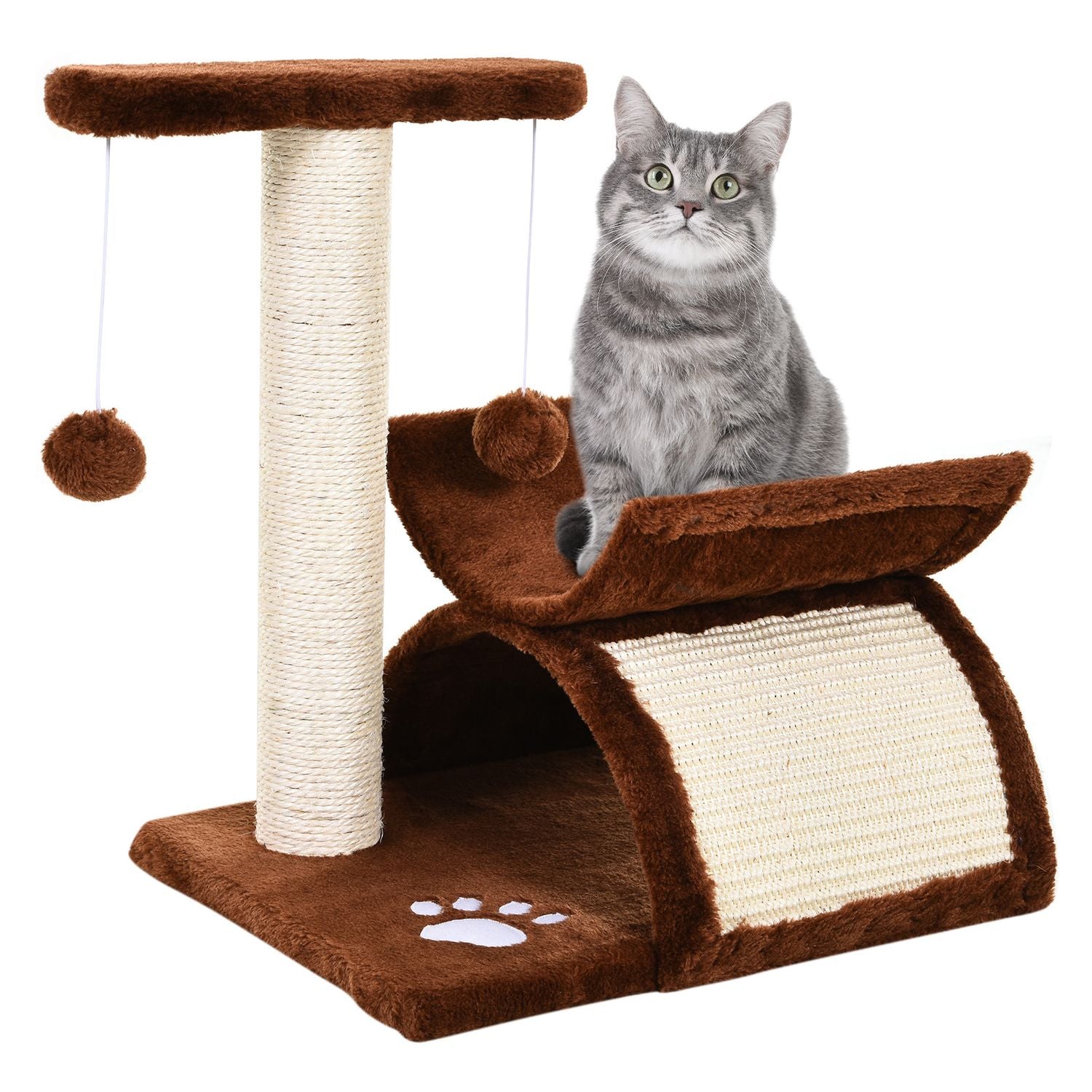Krabhout met speelbal, bruin, 40x30x43 cm