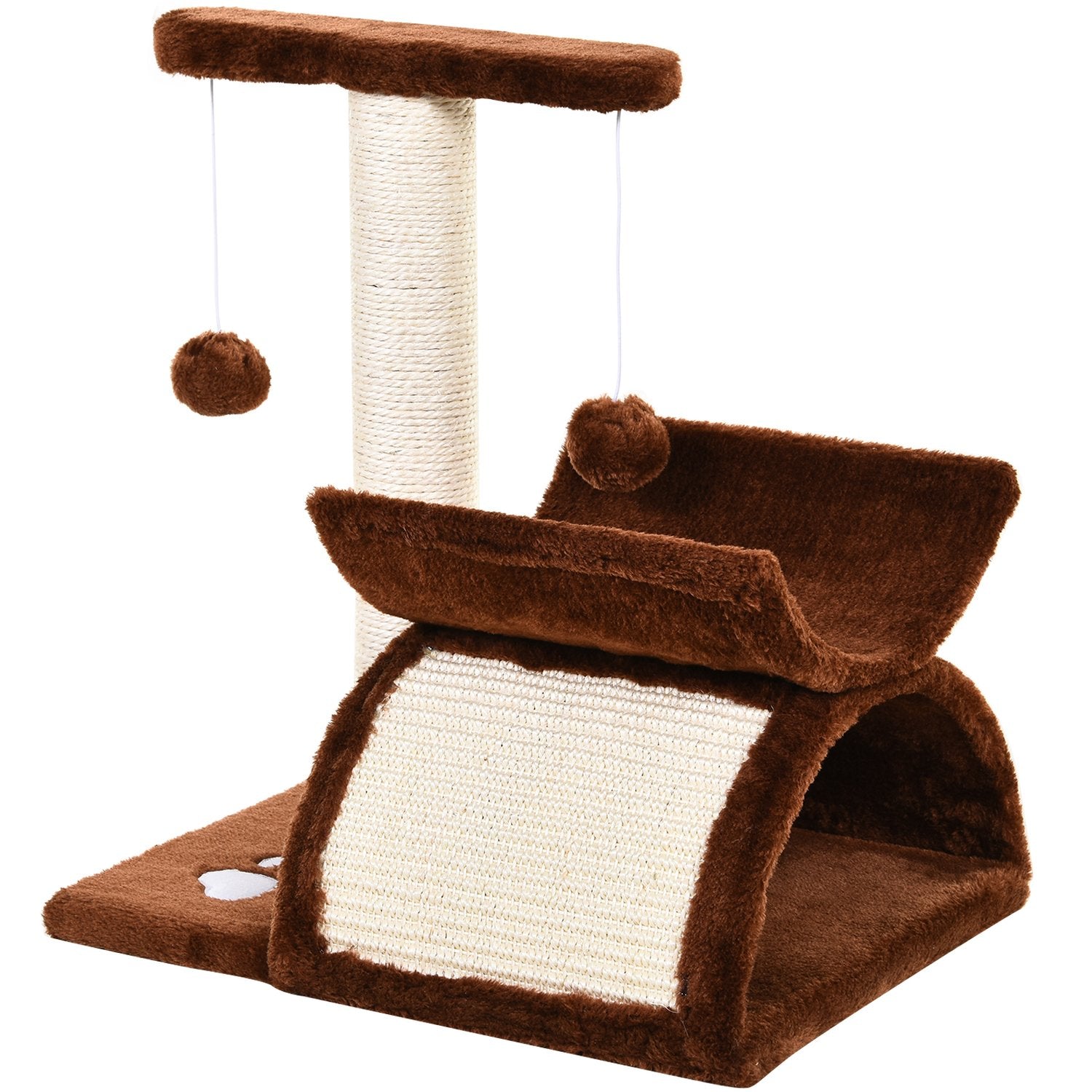 Krabhout met speelbal, bruin, 40x30x43 cm
