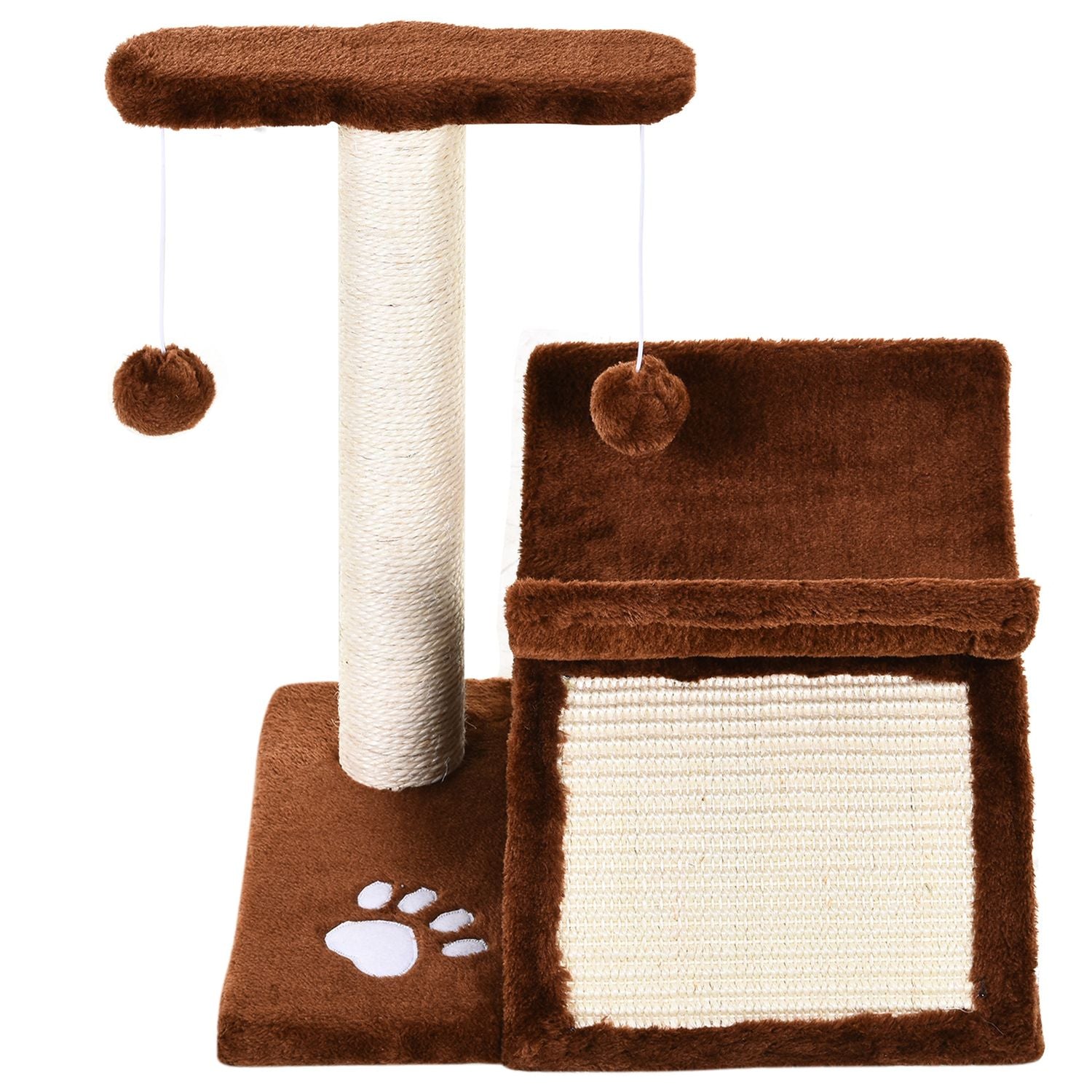 Krabhout met speelbal, bruin, 40x30x43 cm