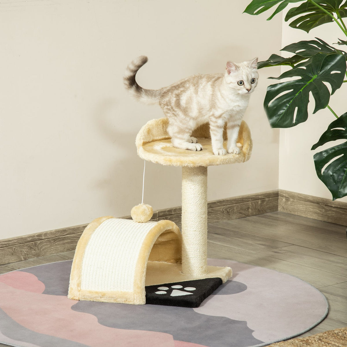 Krabpaal met sisaltouw, Beige, 35,5x37x46cm