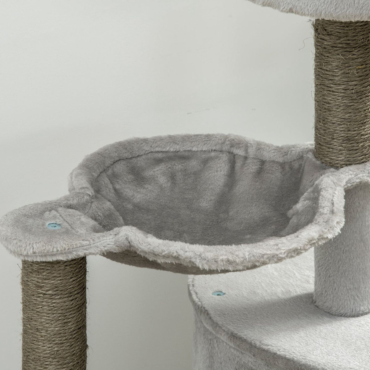 Krabpaal met grot & sisal, 113 cm, lichtgrijs