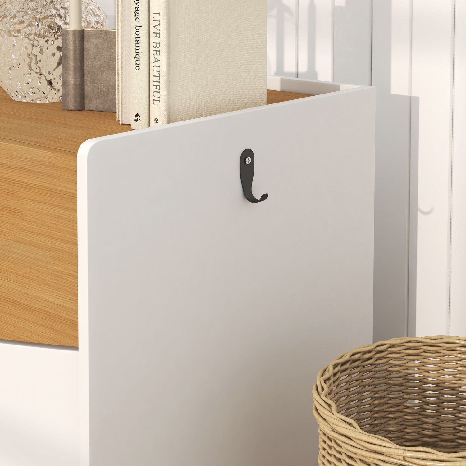 Mobile lettiera per gatti, rovere, con cassetto estraibile