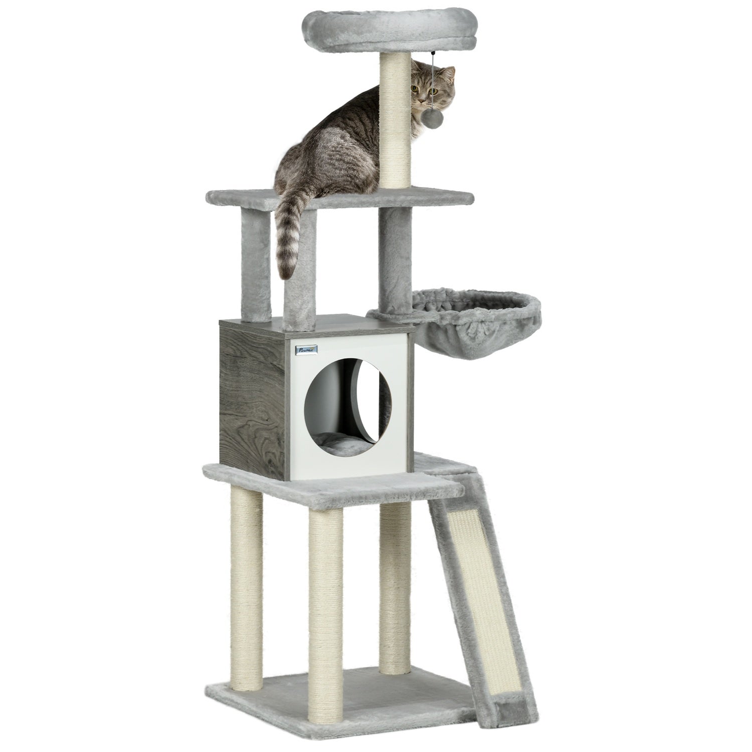 Kattenboom 141,5 cm met grot, speelbal, ligplek en sisal
