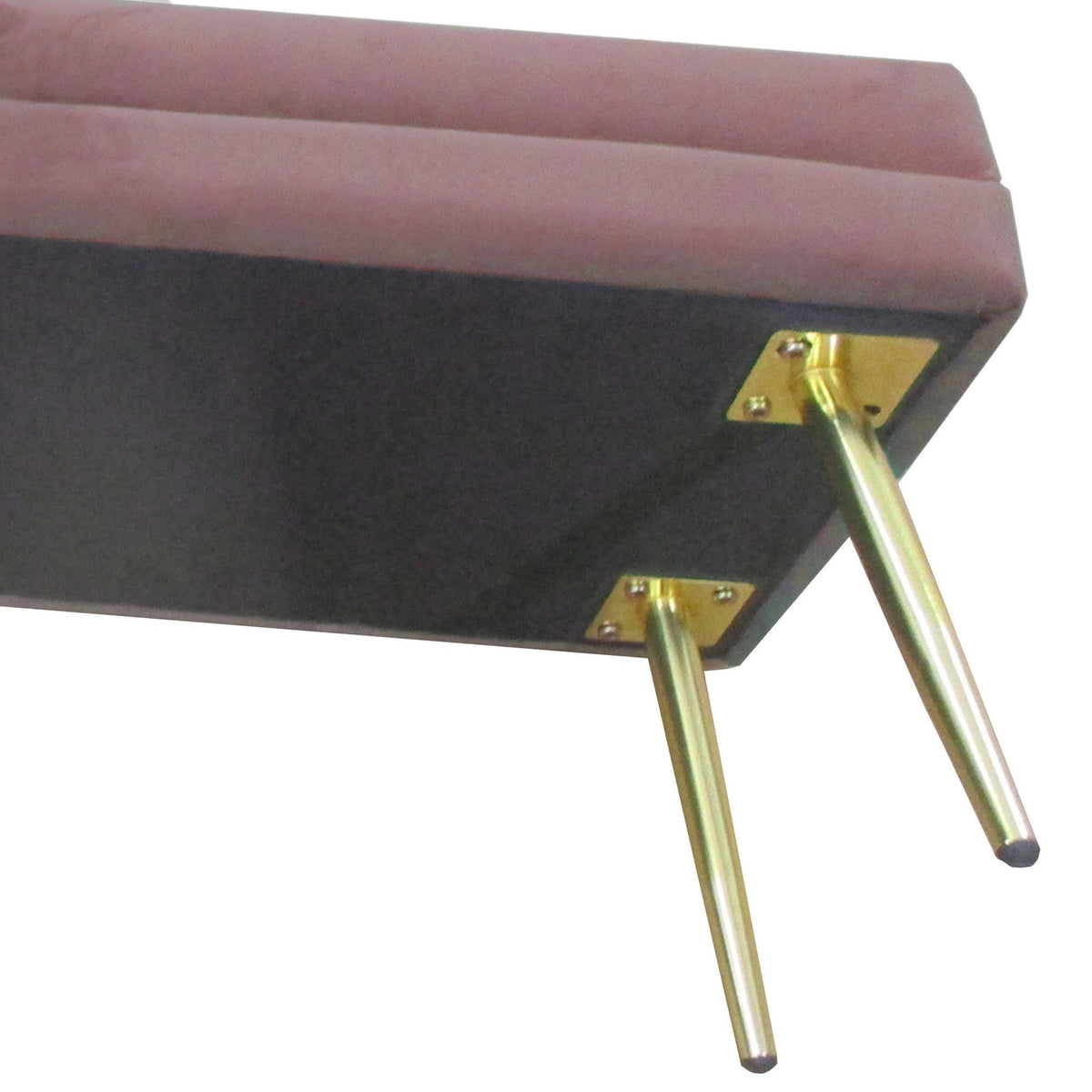 Gestoffeerde bank met opbergruimte, staal, 100 x 37,5 x 42 cm, roze