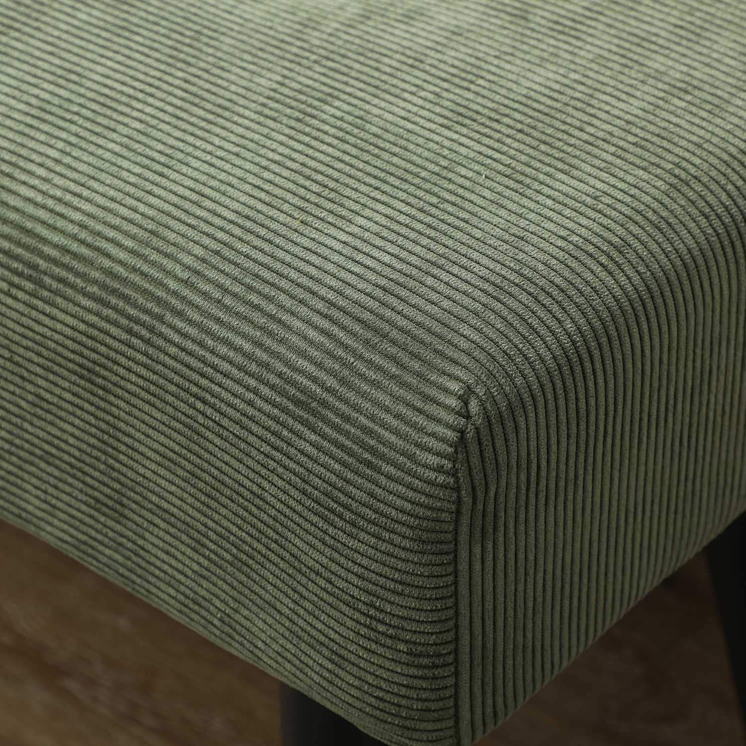 Beklede bank met corduroy bekleding, bedbank met metalen poten, schoenenbank 100 x 36 x 45 cm Groen