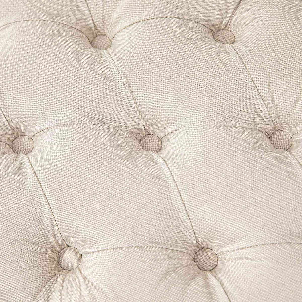Gestoffeerde bank met houten poten, 120x41x48 cm, crème