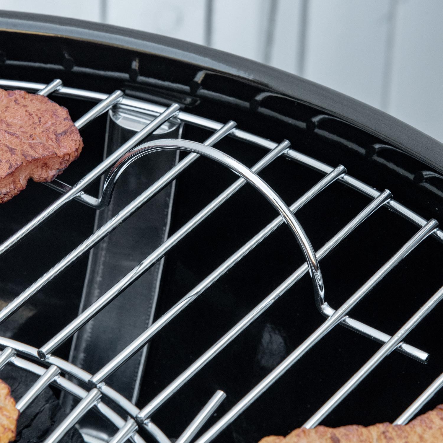 Houtskoolbarbecue met deksel, thermometer & rek - 65x65x108cm