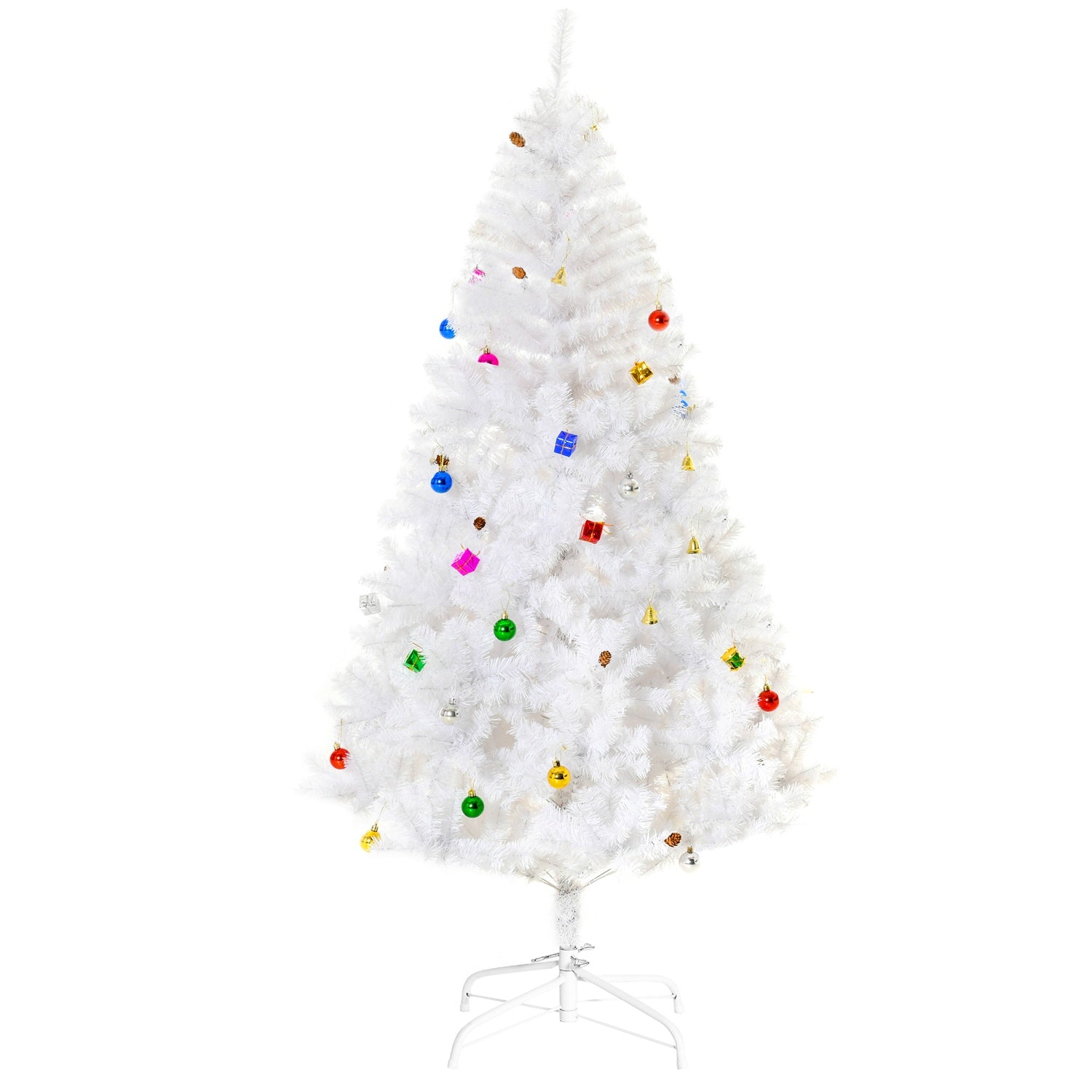 Kunstmatige kerstboom van 180 cm met standaard en decoraties