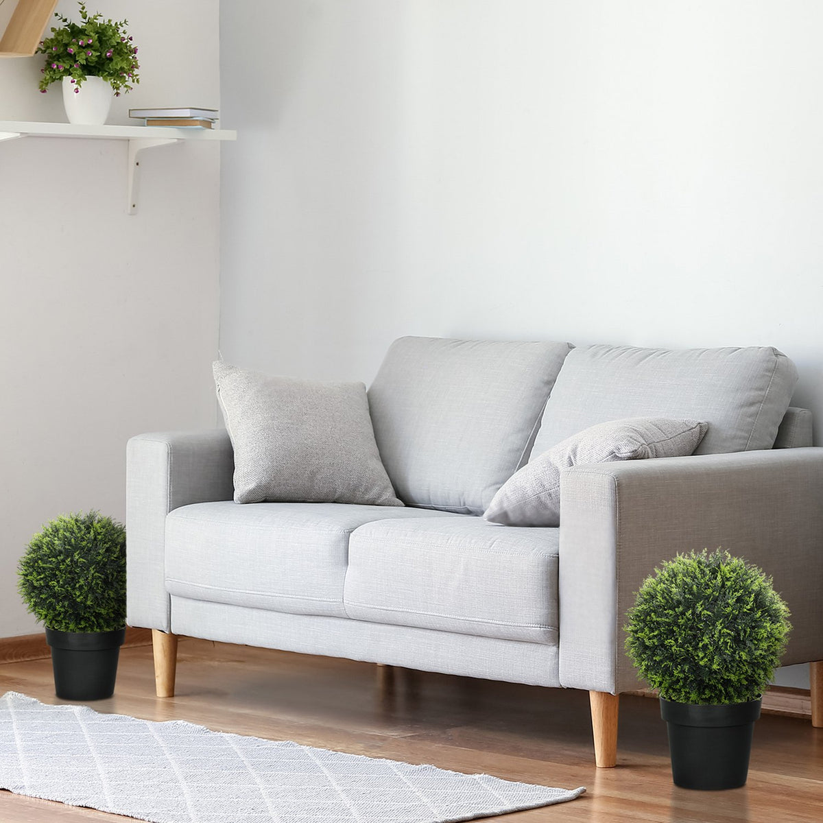 Kunstplantenset van cederhout, 45 cm – Binnen-/buitendecoratie
