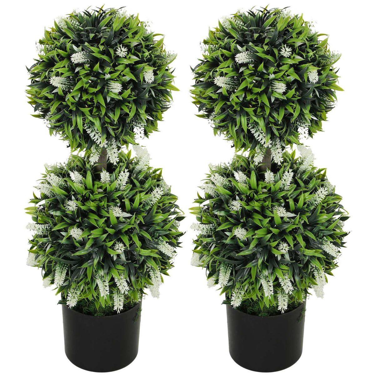 Kunstmatige lavendelbomen, 70 cm, set van 2, binnen/buiten