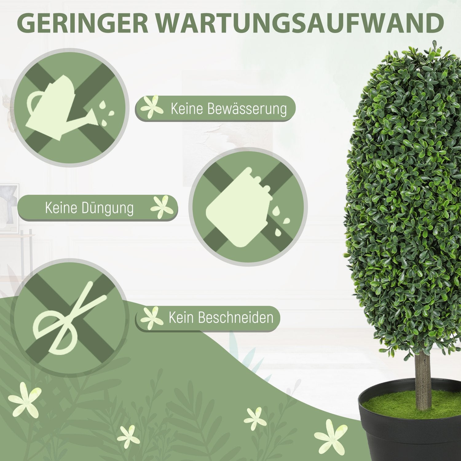 Konstgjorda växter Set om 2, UV-beständig, 60 cm hög