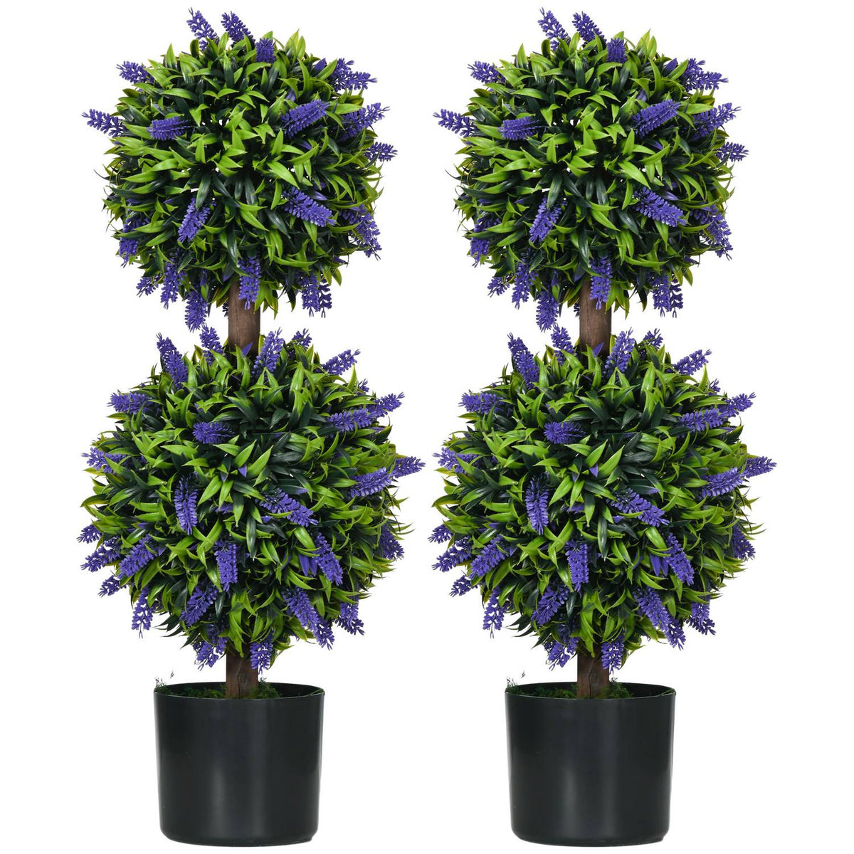 Kunstplanten Set van 2 – UV-bestendig, 70 cm met lavendel