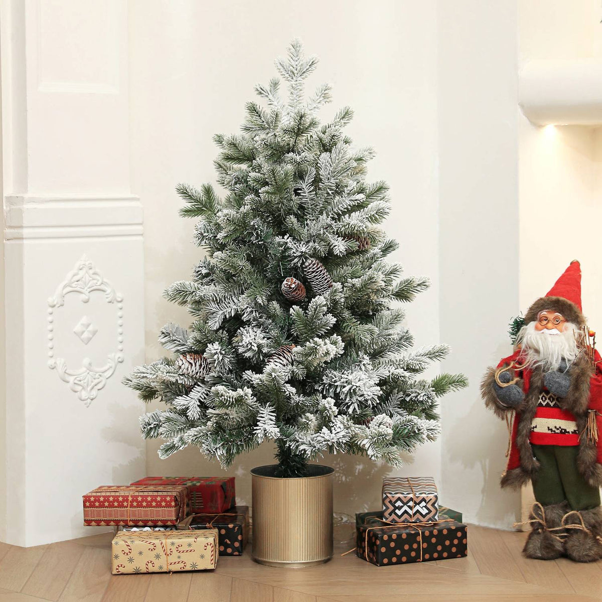 Kunstkerstboom, 100cm, besneeuwd, vlamvertragend