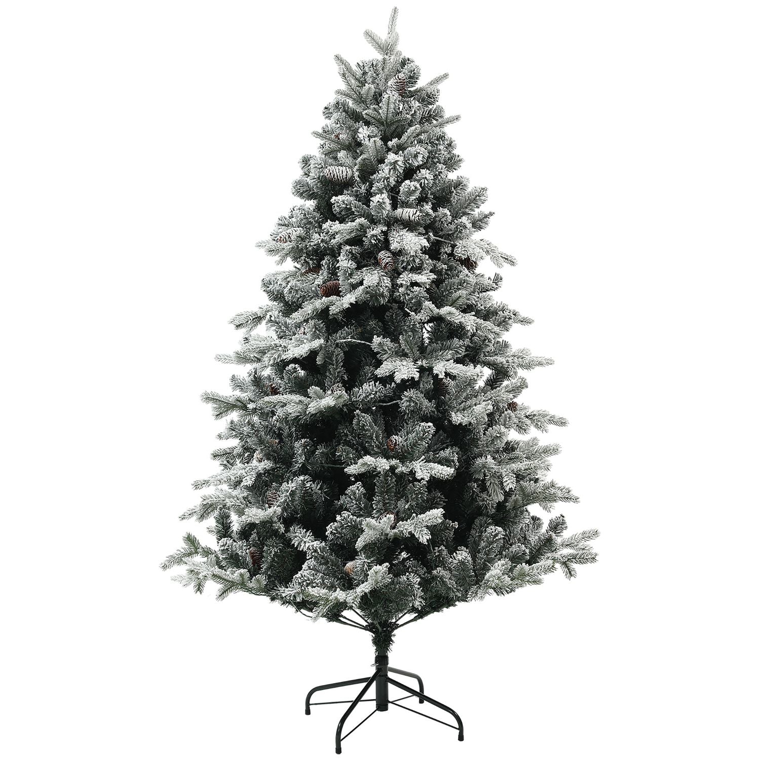 Kunstkerstboom, 180cm, sneeuw, opvouwbare standaard