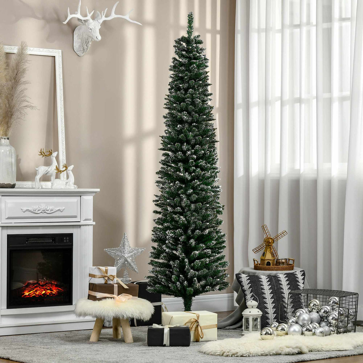 Kunstkerstboom, 190 cm, realistisch, brandveilig