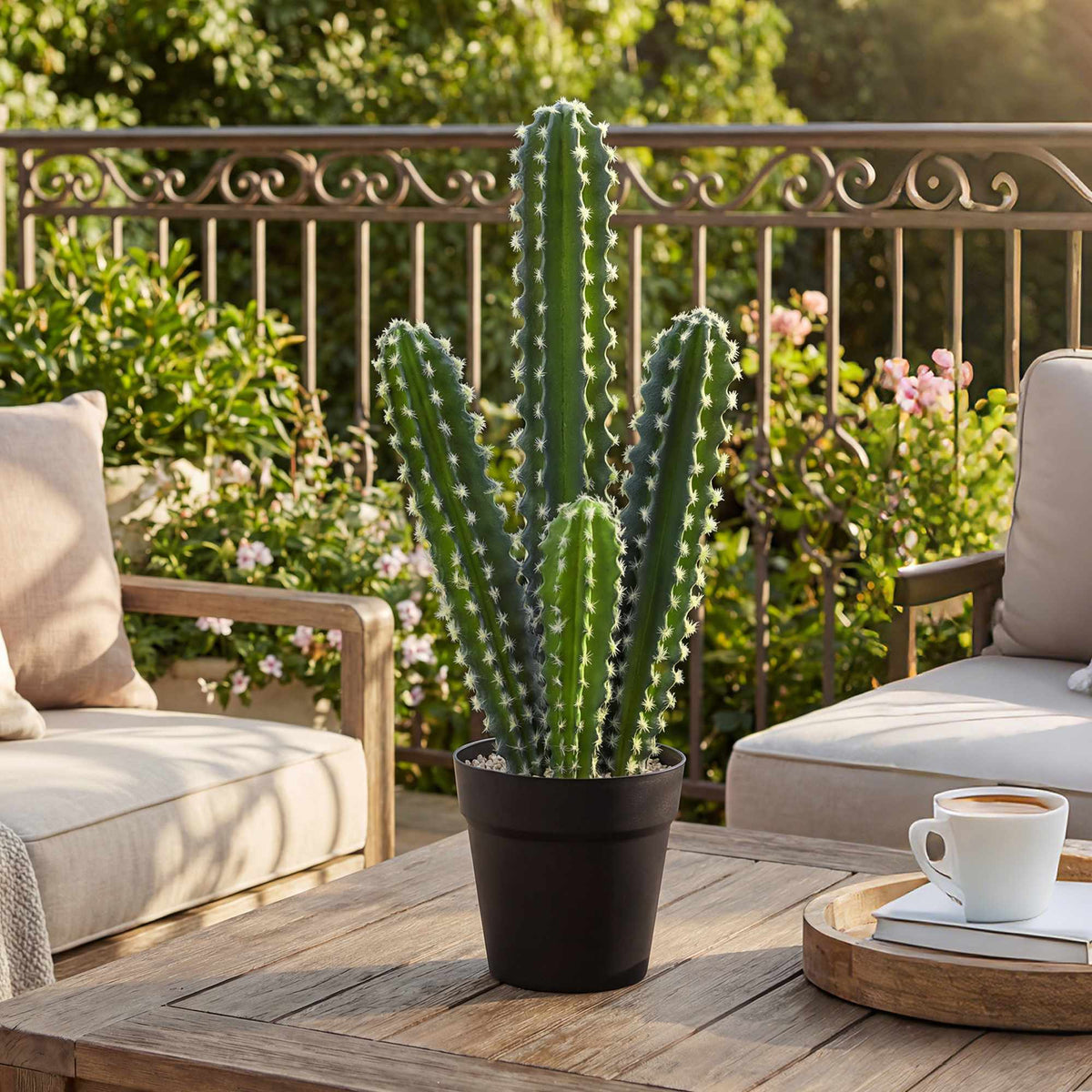 Kunstmatige cactusplant in pot – 53 cm, onderhoudsvrij