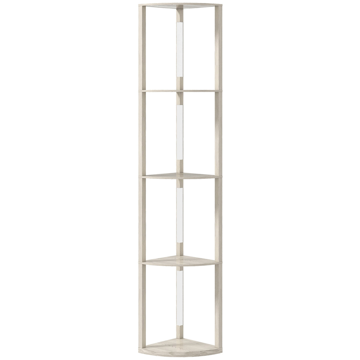 LED-vloerlamp met planken, dimbaar, eiken afwerking, 41x30x164cm