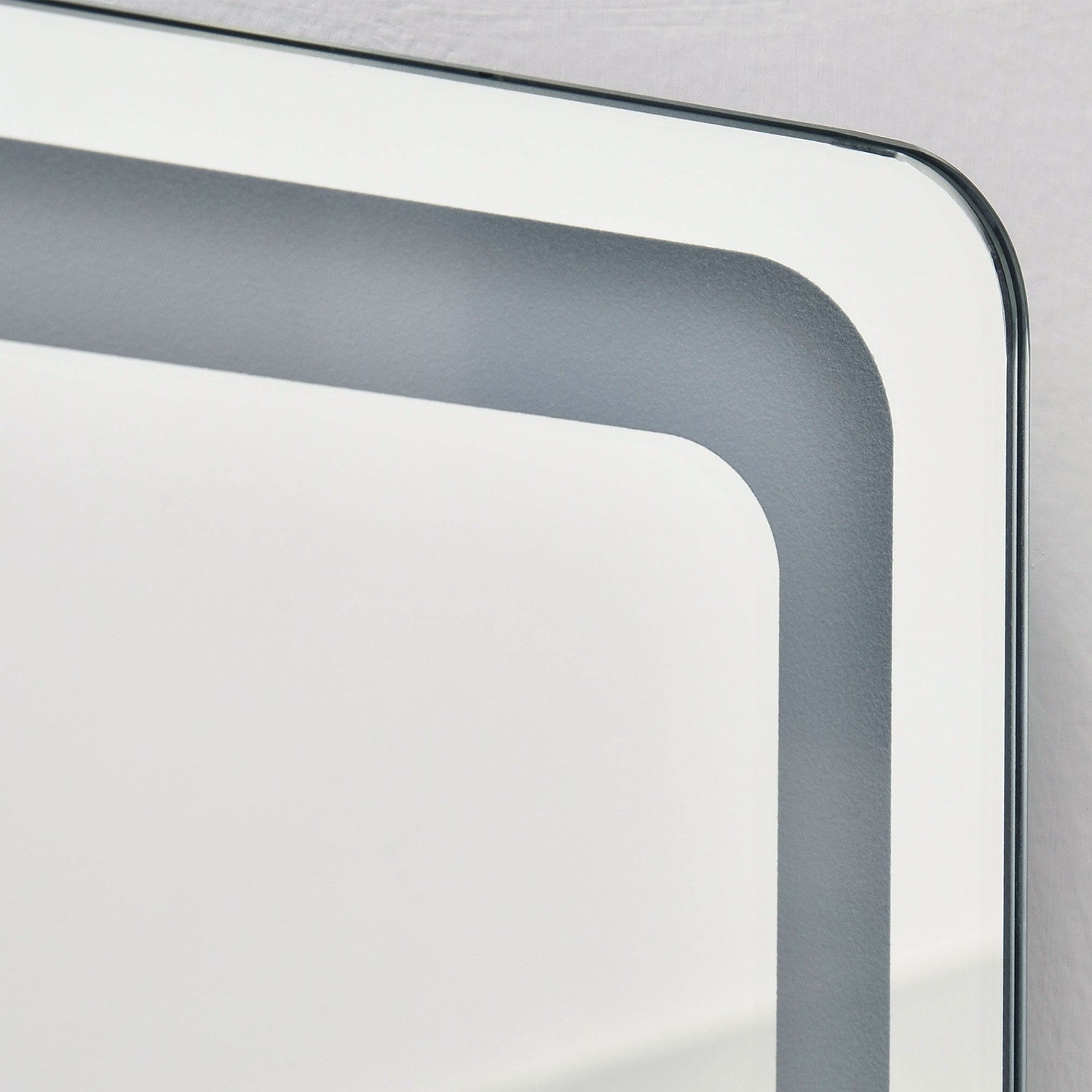 LED-staande spiegel van volledig formaat, make-up en wandmontage, zilver/zwart