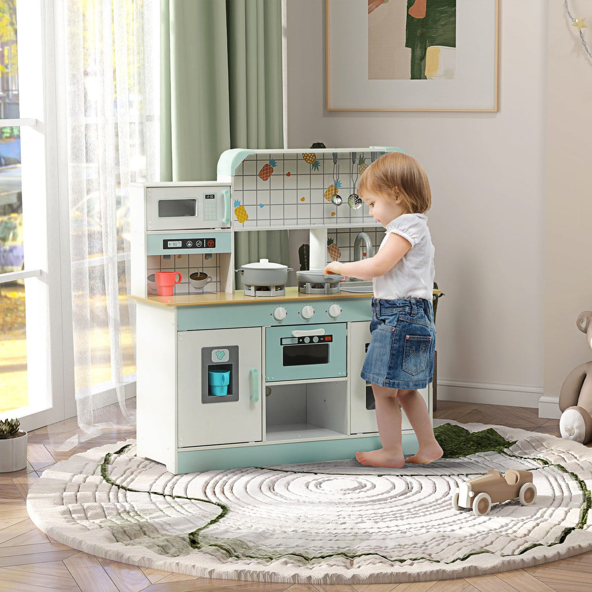 Speelkeukenset voor kinderen - licht, geluid, accessoires, wit