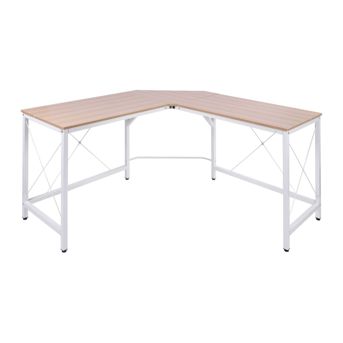 L-vormig hoekbureau, MDF-hout, 150x150x76 cm