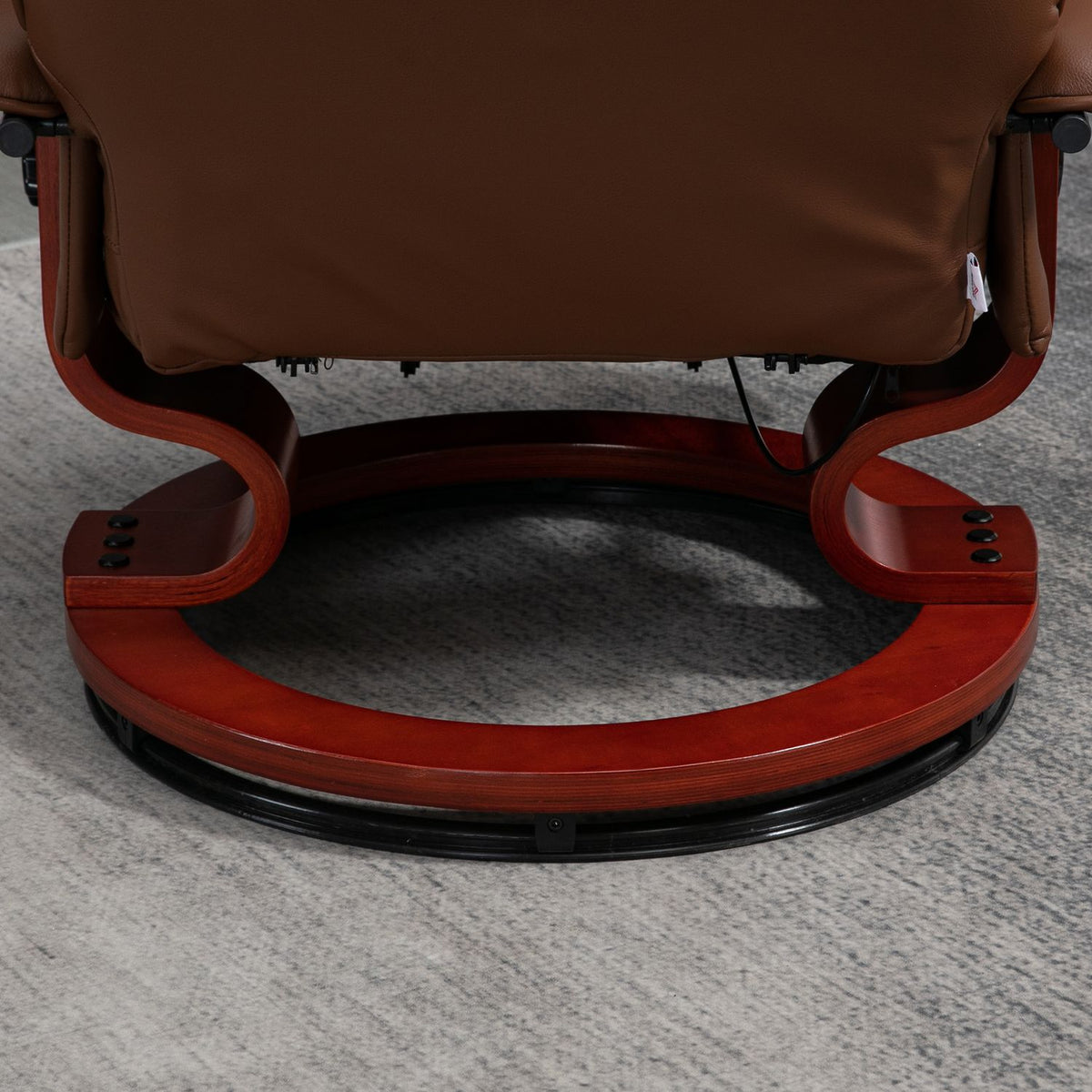 Liggen draaifauteuil, kunstleer met voetensteun