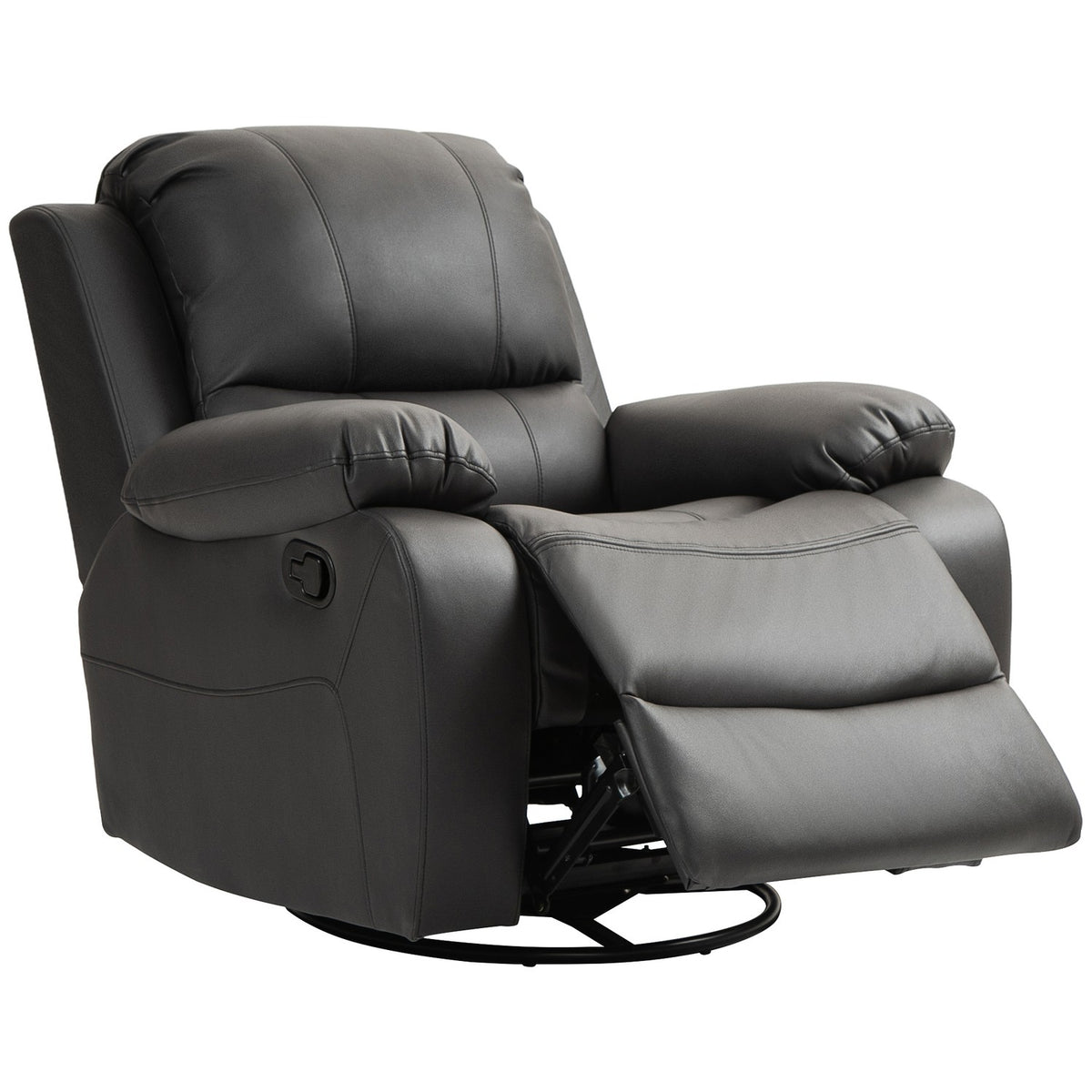 Draaibare relaxfauteuil met voetenbank, zwart