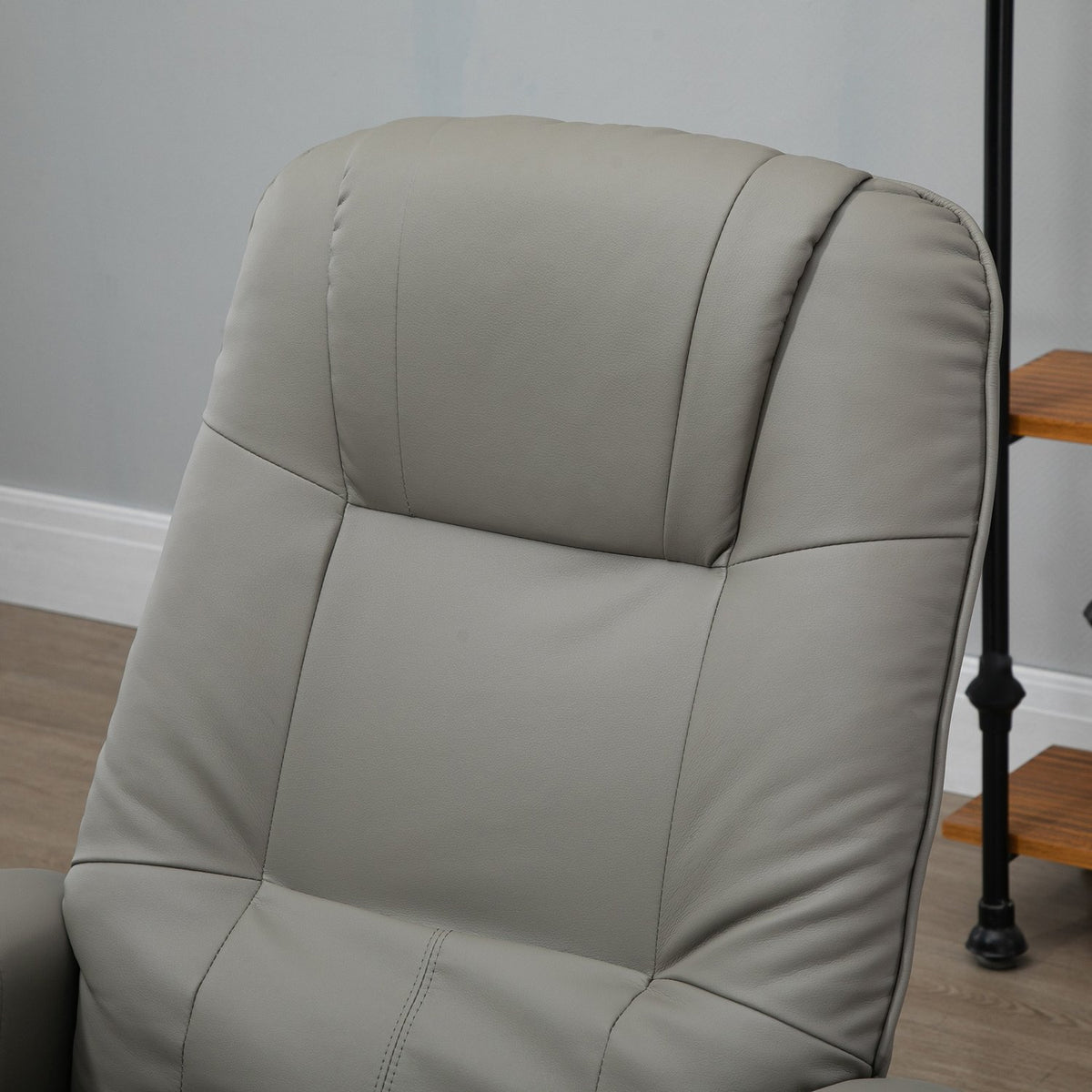 Ligstoel, elektrisch 145° kantelbaar, kunstleer, grijs