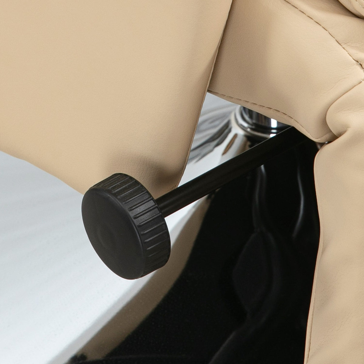 Ligstoel, kunstleer, 360° draaibaar, beige