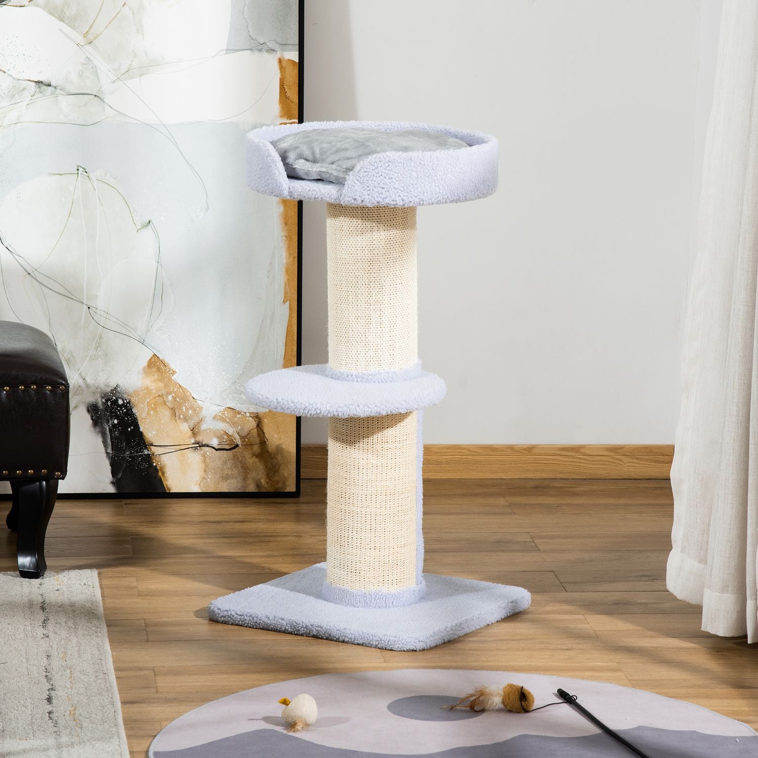 Albero per gatti in sisal azzurro, 91cm, capacità 30kg