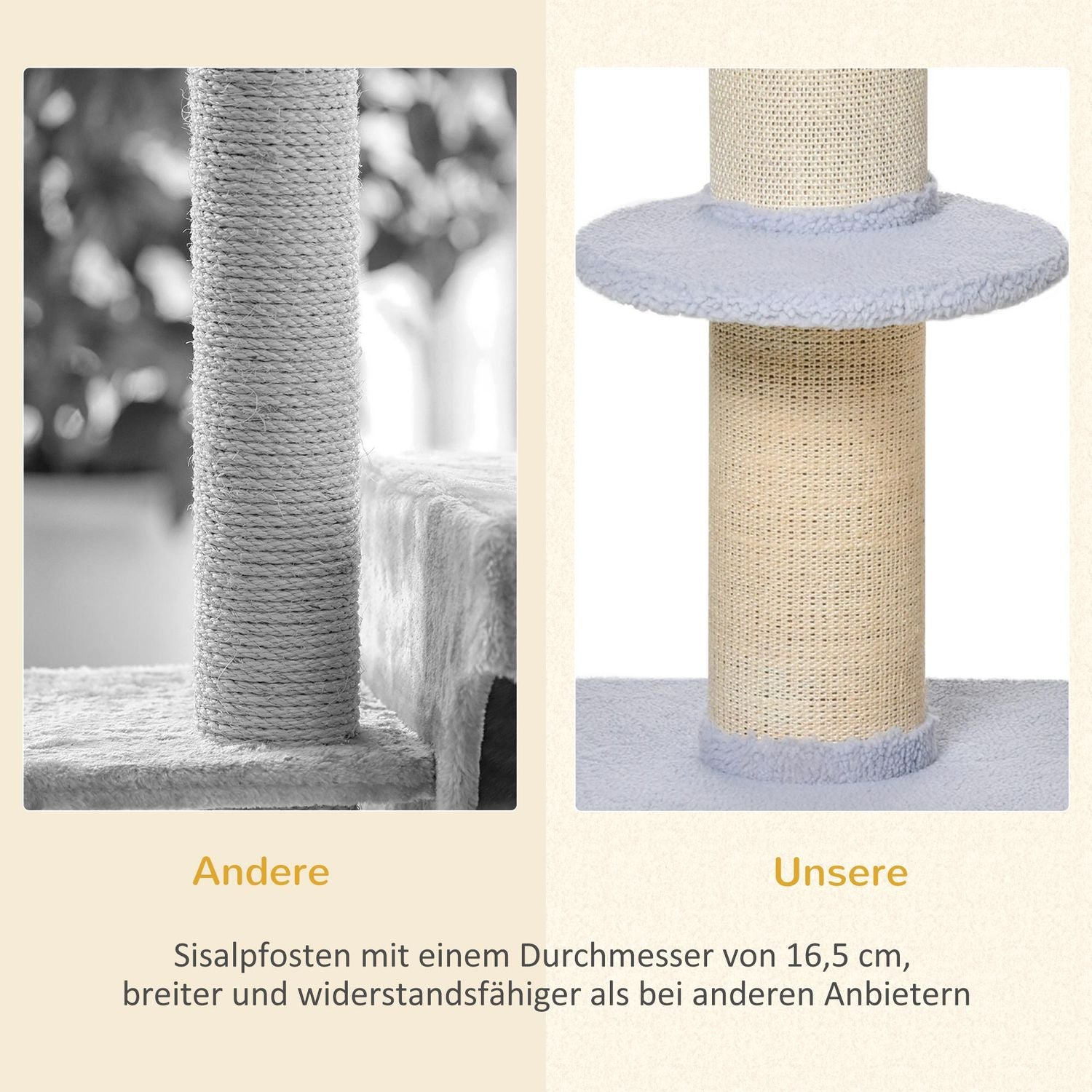Albero per gatti in sisal azzurro, 91cm, capacità 30kg