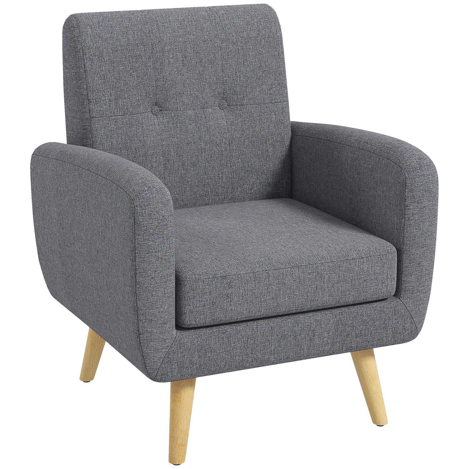 Lichtgrijze gestoffeerde fauteuil voor de woonkamer