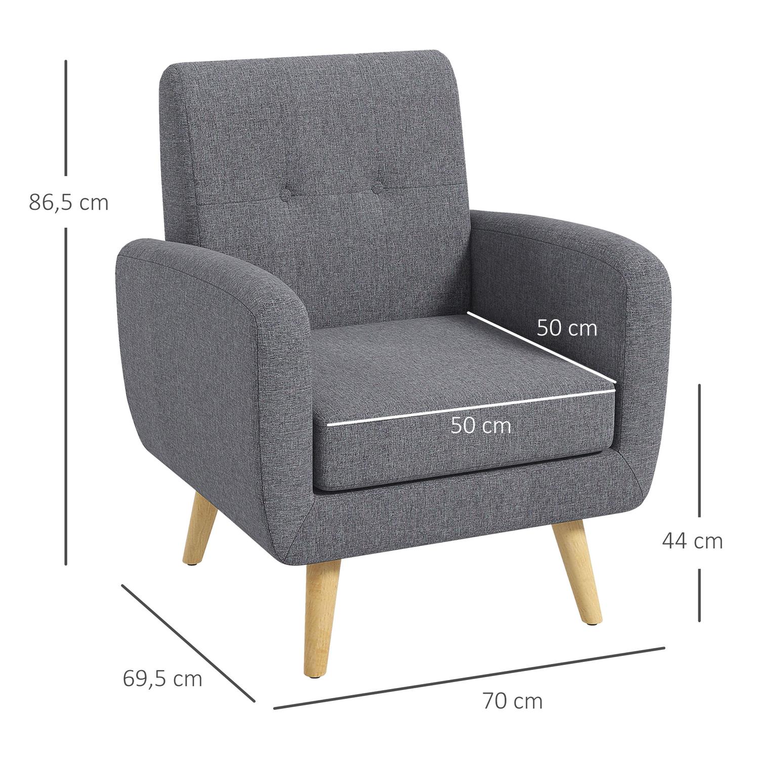 Lichtgrijze gestoffeerde fauteuil voor de woonkamer