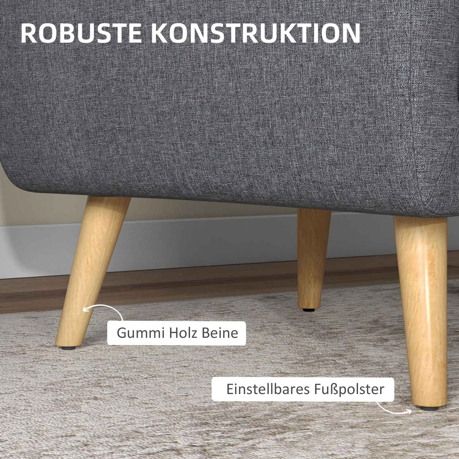 Lichtgrijze gestoffeerde fauteuil voor de woonkamer