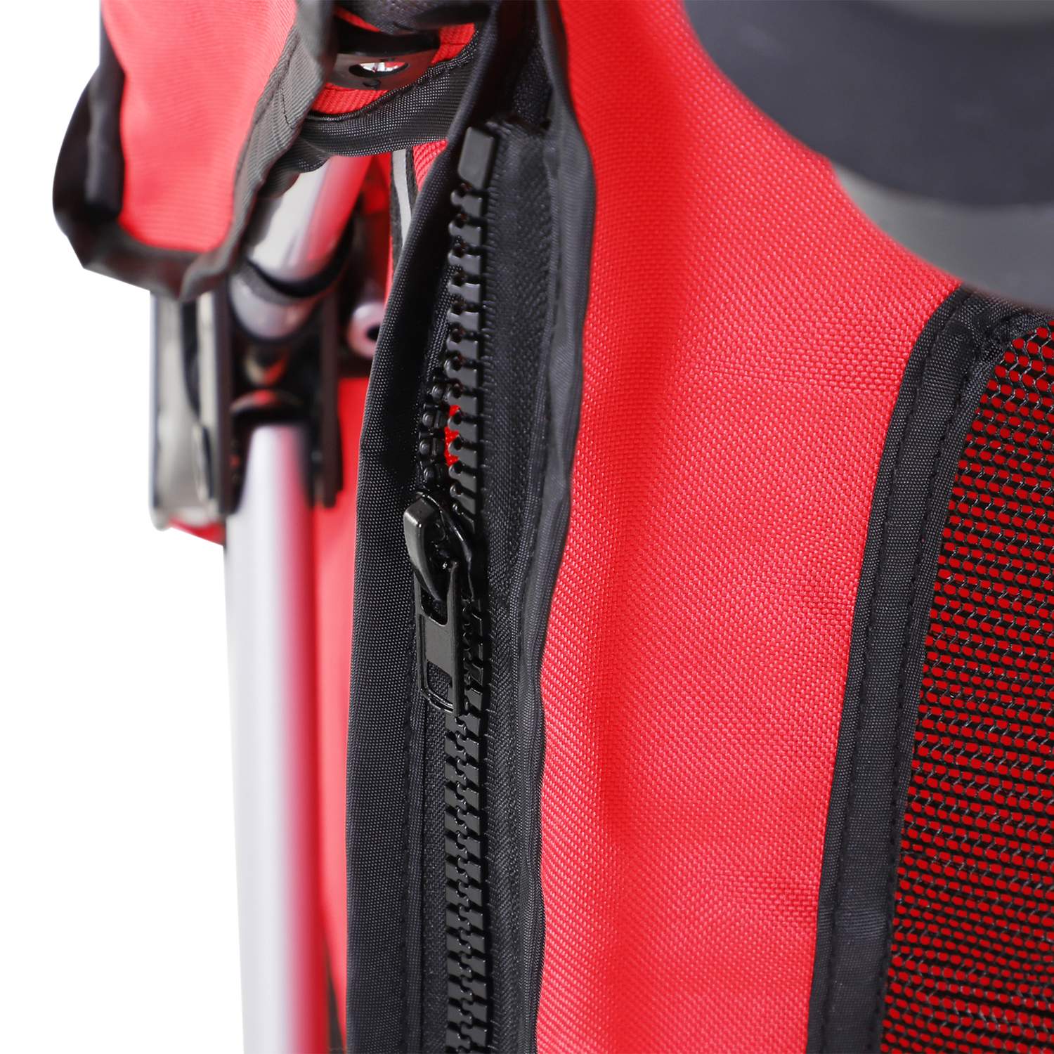 Licht inklapbare honden- en kattenbuggy – Rood